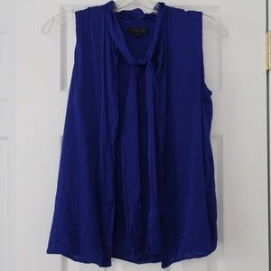 Rachel Zoe Sleeveless Silk Blouse with Tie Neck